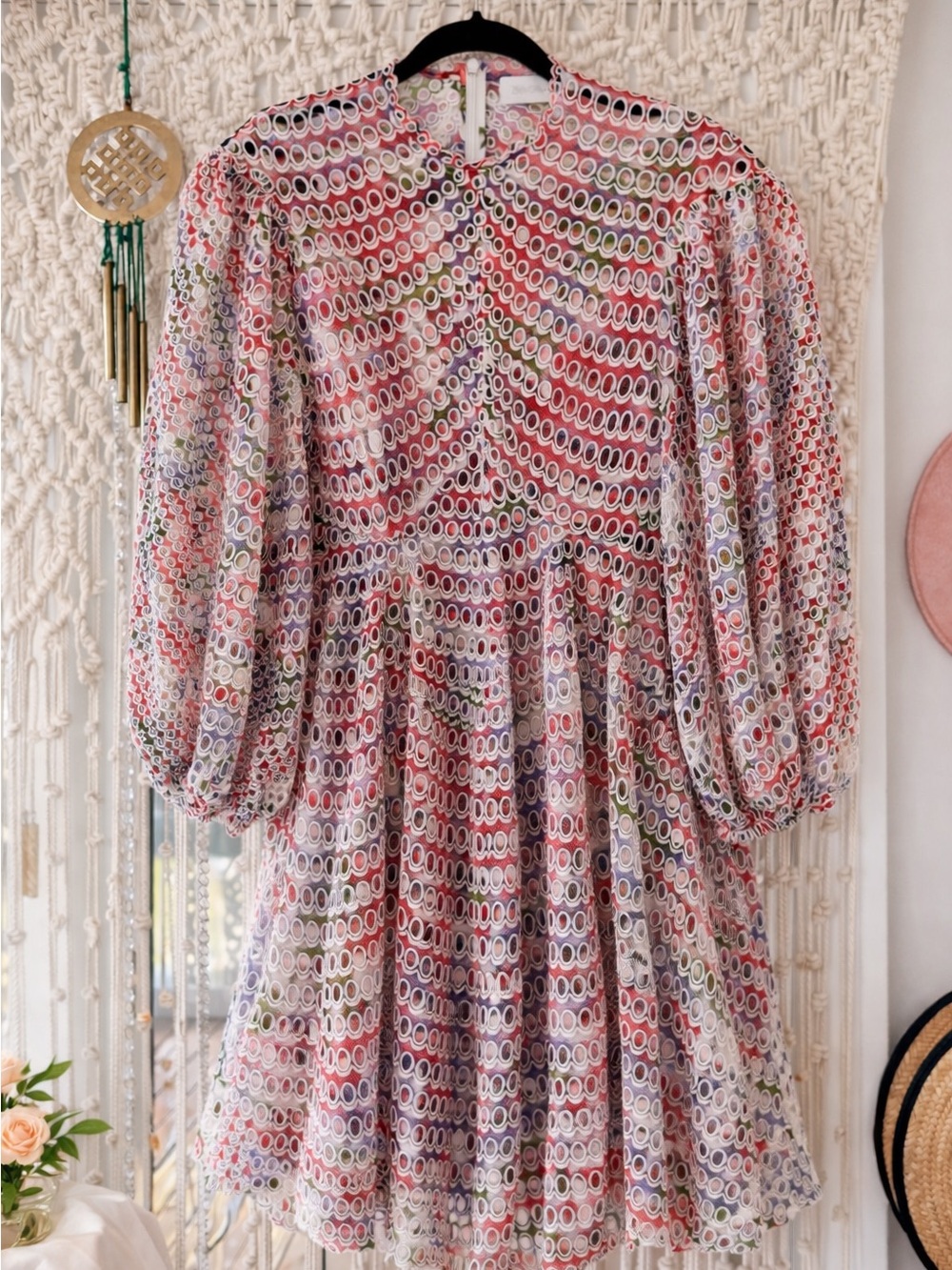 ✨ Zimmermann Eyelet Lace Mini Dress – Size 1 (US S, 4-6)✨